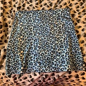 Delias by Dolls Kill Blue Leopard Skirt